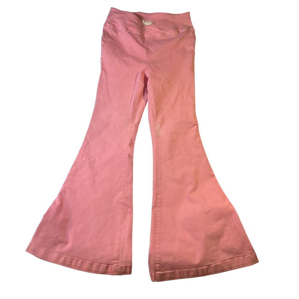 We The Free Venice Beach Flare Jeans Peony Pink High Rise Bell Bottom Size 31 - Picture 3 of 14